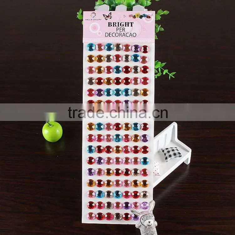 Wholesales Cute Acrylic Crystal Decoration Rhinestone Sticker