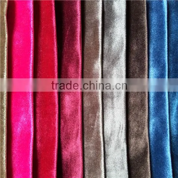 fashion new colors 100% polyester italy shiny velvet tricot fabric for curtain