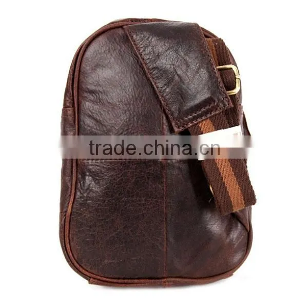 Wholesale Drop Shipping Vintage 100% Genuine Leather Cowhide Men Chest Bag Small Shoulder Cross Body Messenger Bag Bags For Men