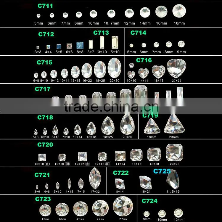 Preset crystal rhinestone rivet for leather and shoes