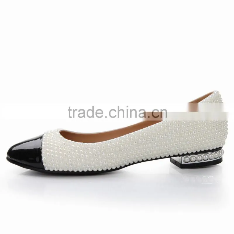 2015 New Model Woman Casual Shoes Fashion Lady Flat Shoes Pearl China Wholesale Woman Shoes