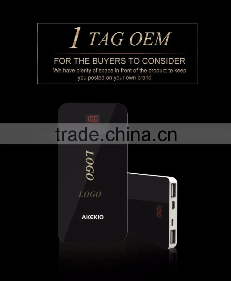 2016 fashion power indicator Li polymer 8000mAh mobile power bank portable charger