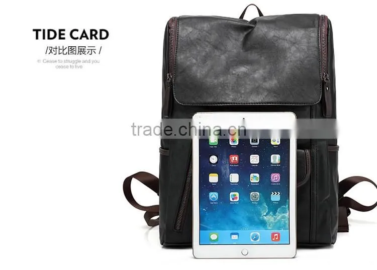 2015 vintage mens leather laptop bag backpack