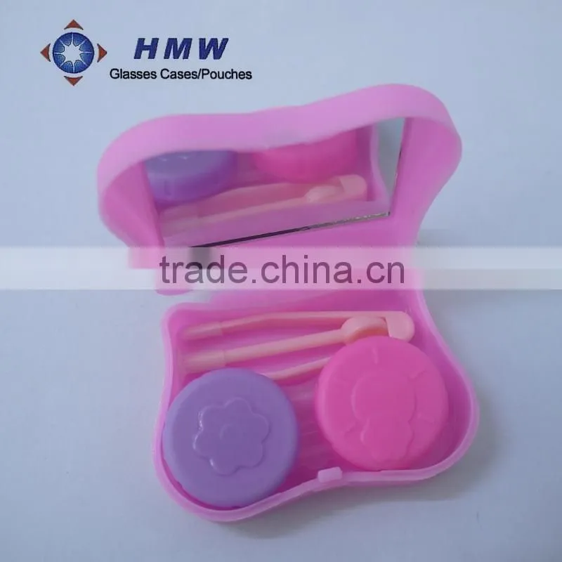 rainbow plastic contact lens mate case kit with accessories:dual case ,tweezer,stick