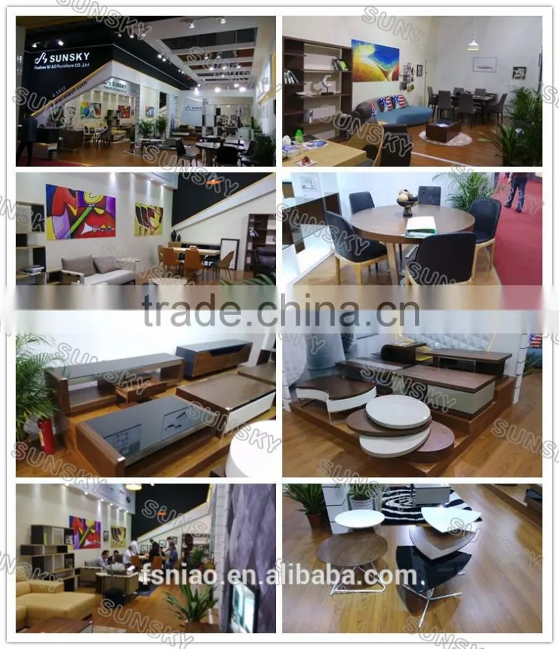 Modern mdf white and walnut living room tv stand cabinet design expansion TV stand 1450F