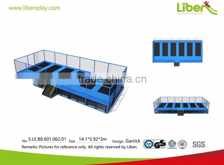 Commercial Use Popular and Hot Selling European Standard Cheap Indoor Rectangular Jumping Trampoline Park with Enclosure