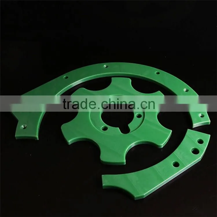 Customized shape green HD300 PE-UHMW cnc machined plastic sheet parts