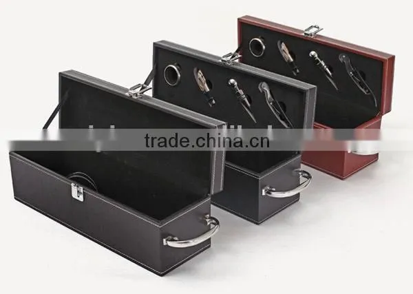 2014 New Dedisgn High Quality leather wine bottle carrier