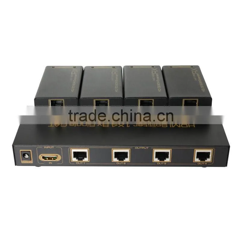 HDMI Splitter 1X4 By Single CAT Up TO 60m & Support 3D Full HD