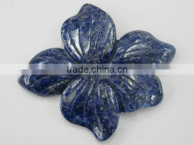 Sandiness Lapis carved five-petal flower