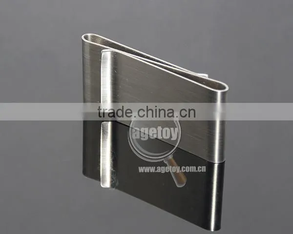 Double-deck Sliver Money Clip Slim Pocket Purse Cash Holder Card Organizer Stainless Steel Metal Money Clipper
