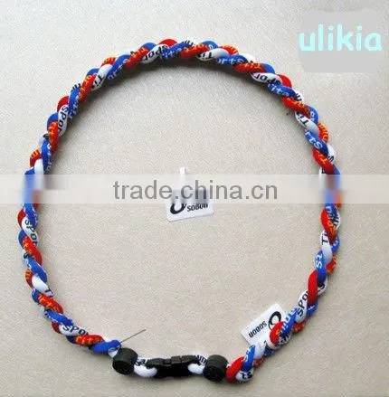 The latest design of Germanium&Titanium tri-braided necklace