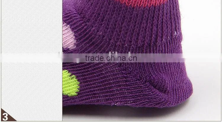 Comfortable Colorful Flower Jacquard Cotton Baby Socks in China