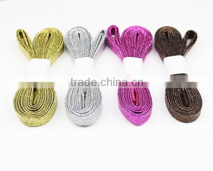 10mm high quality flat silver glitter shoelace