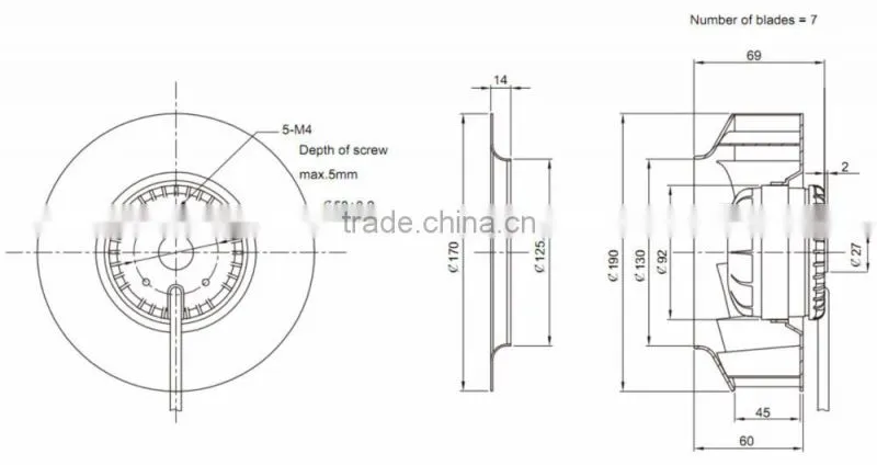 190mm three speed dehumidifier fan