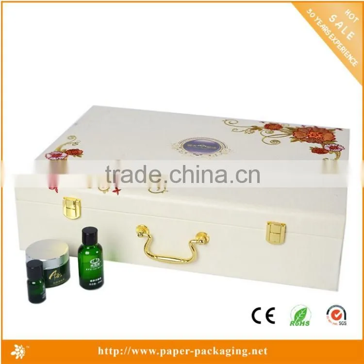 white color cardboard leather printed logo jewelry box