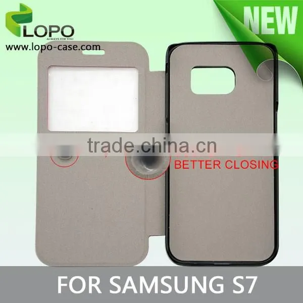 Sublimation 2D blanks flip cover for samsung S7 with micro-fiber interio