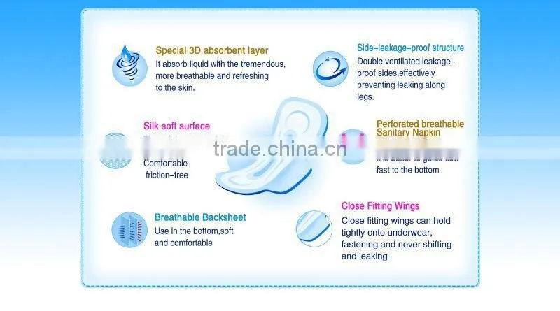 Water proof leak guard and 3 pcs high quality sanitary napkins from China