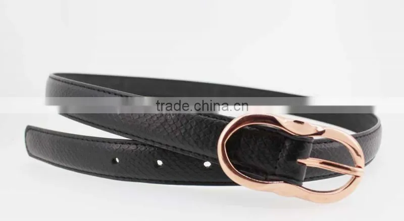2015 New Design women accessories pu belt with black leather for jeans in YiWu