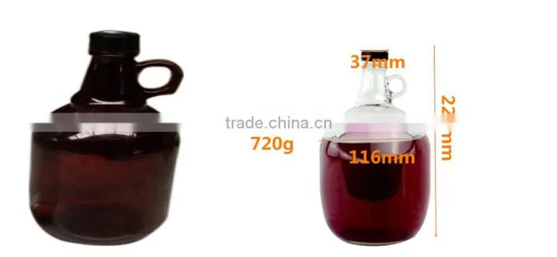 35oz empty round California wine glass bottle with handle round California wine glass bottle