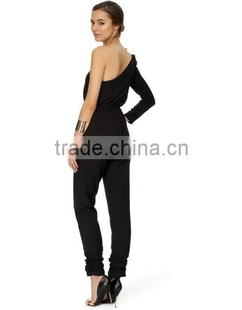 one shoulder jumpsuit slim fit design women jumpsuit