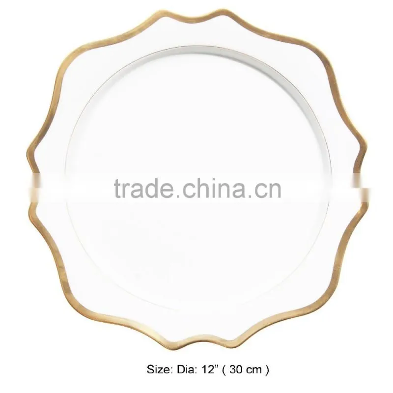 White Charger plate, decorative charger plate, iron charger plate