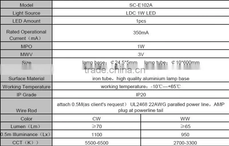 Aluminum Flexible LED Gooseneck Light as reading light(SC-E103A)