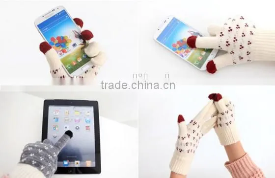 Unisex Wool Knitted Fingertips Touch Screen Gloves
