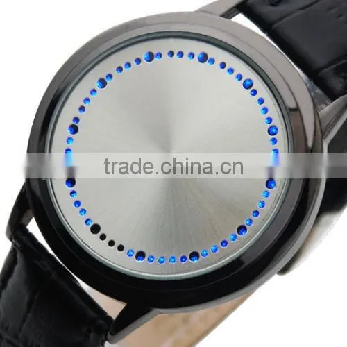 Fashion Round Touch Screen Date Digital LED watch sport stainless steel back Clock, touch screen led watch sport stainless steel