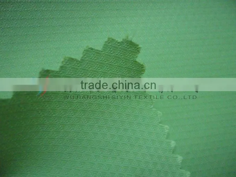 270T green nylon taffeta jacquard plaid fabric