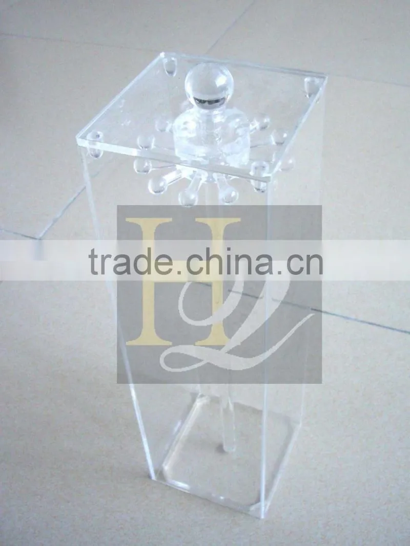 China supplier transparent acrylic necklace display holder with cover