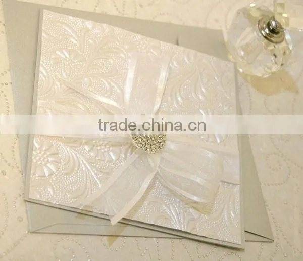 2016 newmengxing custom heat embossing paper card, elegant embossing wedding cards