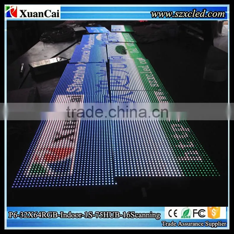 CE RoHS P6-32x64(192X384MM) Indoor Full color RGB panels led display module