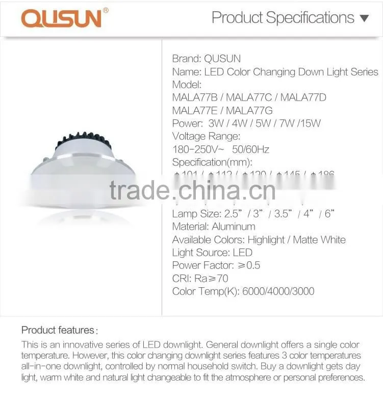6000K 4000K 3000K All in one, 3 - 15W color changing led lights