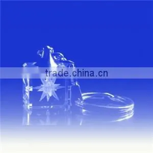 Wholesale customized logo crystal glass led keychain