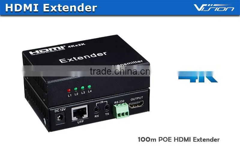 4-Port HDMI over Cat5 / Cat6 Extender Splitter, Transmitter for Video and Audio, 1920x1200 1080p at 60Hz