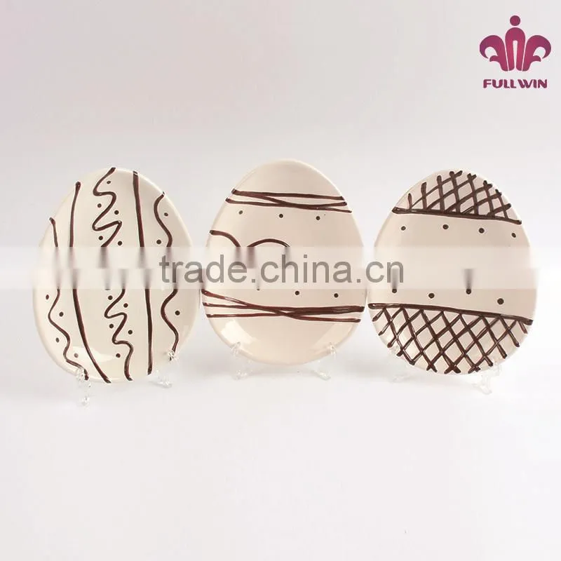 egg shape personalized porcelain plates white porcelain plate