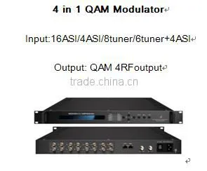 chinese 16asi/4asi input and DVB-S2 mux-scrambling 4 in 1 QAM Modulator
