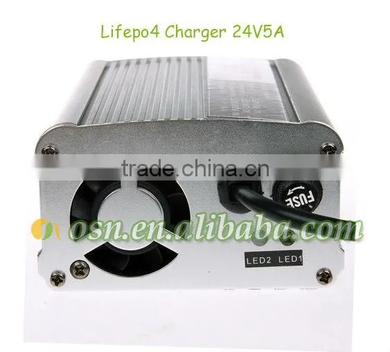lifepo4 24V5A battery charger with aluminum case