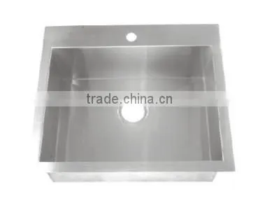 2015 hotsell cheap 25"x22" handmade stainless steel kitchen bathroom inset sink
