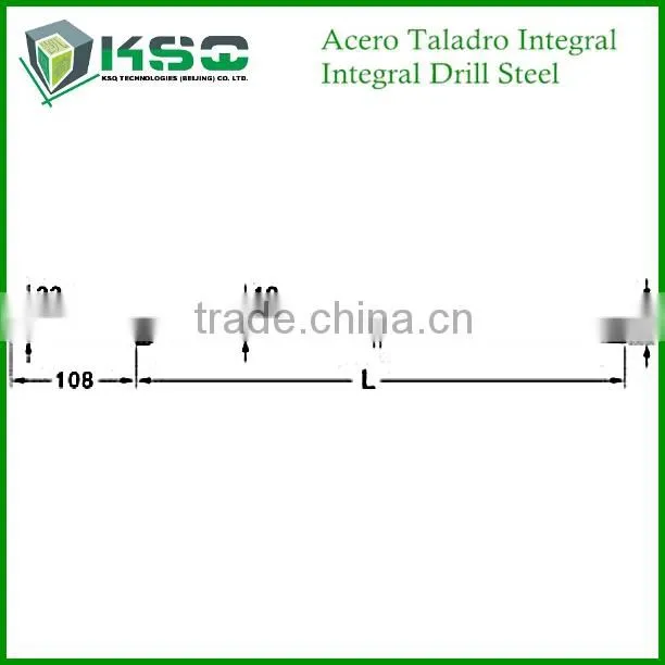 Sizes 20000mm - 4000mm Shank 22 mm x 108 mm Chisel Bit Integral Drill Steel