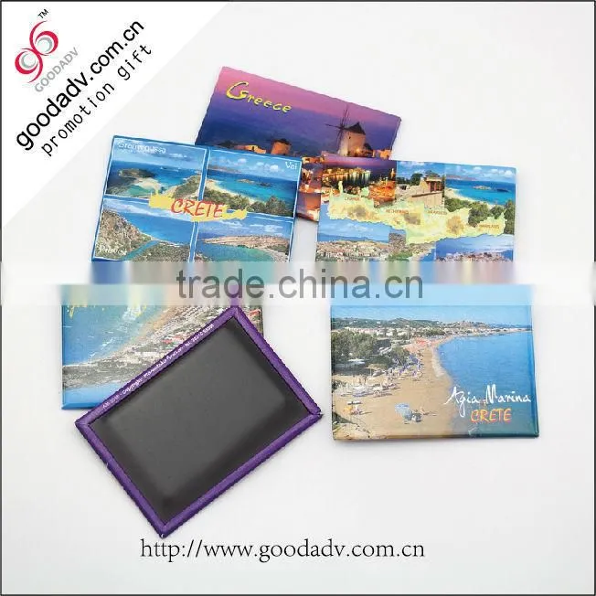 China factory directly supply iron metal country souvenir custom tin fridge magnets