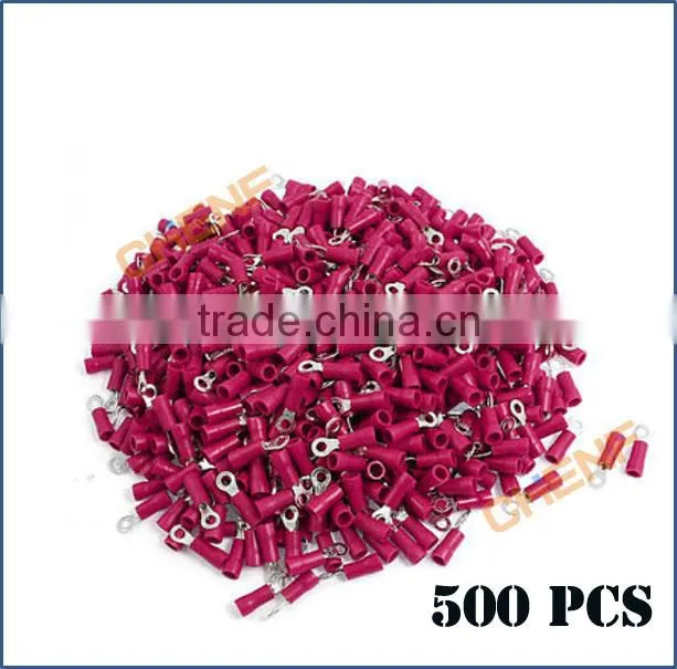 China Manufacture Red Copper Insulated Ring Terminals RV1.25-3.2