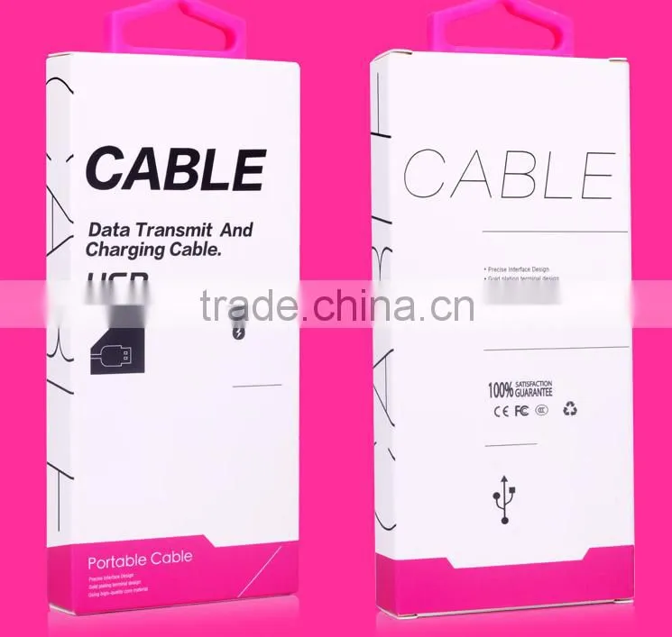 Cheap custom creative logo design paper packaging box for usb cable