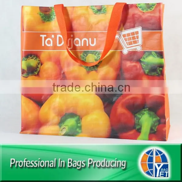 Eco-friendly laminated woven polyester wholesale reusable shopping bags