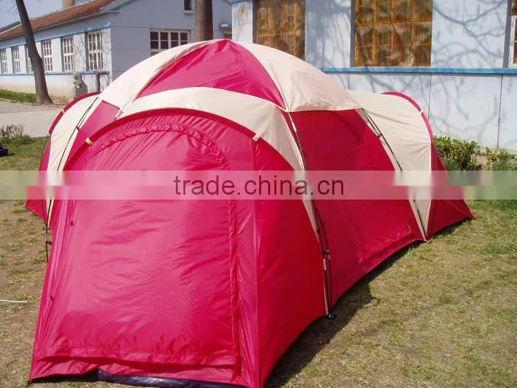 A triple dome with 6 berth family tent