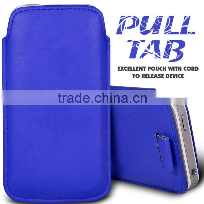 Wallytech Soft PU Leather Pull TAB Slip Pouch Case Cover For Samsung Galaxy S4 I9500 Pull Leather Case