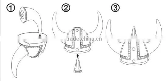 Orange Plastic Viking Football Fan Hat Wholesale with for Football Events & Parties & Carnivals