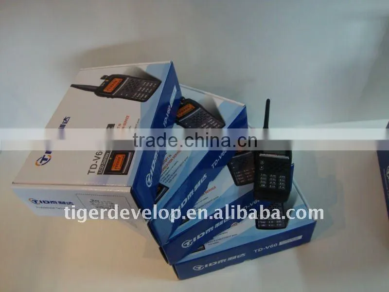 Td-v60 vhf/uhf handheld walkie talkie 5W 1200mAh long distance talkabout
