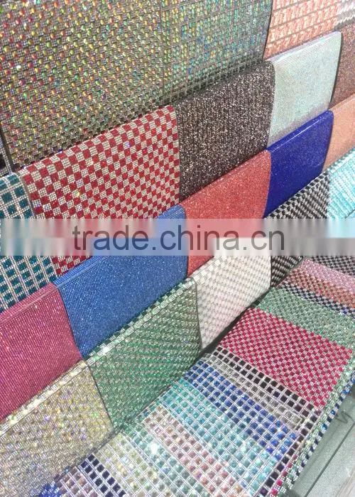 Bling Bling 24x40cm Decorative Shaped Rhinestone Mesh , Fancy Rhinestone Sheet For DIY cut